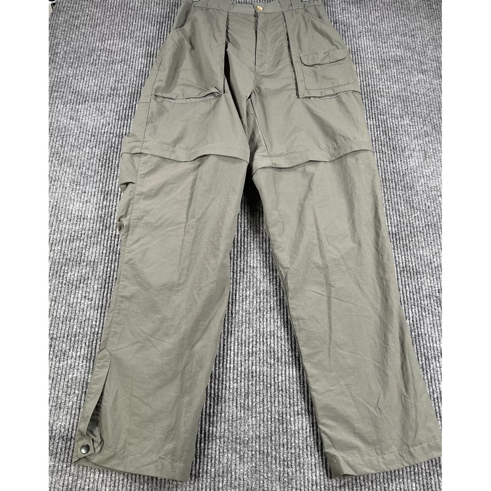 Field & Stream Convertible‎ Pants Mens Medium Green Cargo Outdoor Fishing Hiking